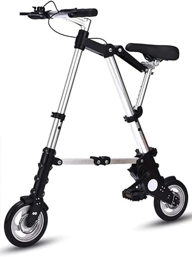 ZHANGshouf 8 Inch Folding Bike, Lightweight Aluminum Folding Bike, Comfortable Adjustable City Bike, Aluminum Frame, Outdoor Travel Bike for Men Women