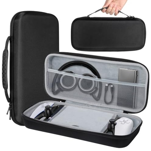 Chewtoyo Bolso portátil de viaje para portal, funda protectora rígida con mando a distancia del jugador PS5 portal para llevar la funda, forro de felpa suave antiarañazos, accesorios de malla de