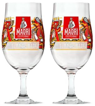 Laurie's Pub and Bar Accessories Madri Excepcional Lager - Vasos Cerveza de Pinta de Edición Limitada, Juego de 2