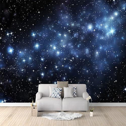 Papier Peint de Photo Fond De Ciel Étoilé Thème De L'Espace 350x256 cm Papier Peint Panoramique Papier Peint intissé Murale Pour Chambre De Fille, Garçon, Chambre De Bébé Salon Chambre Décor