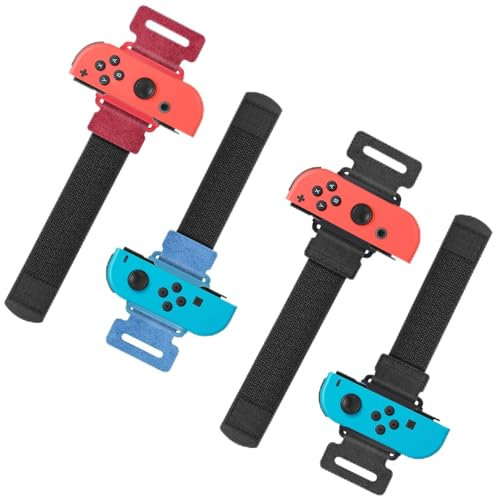 Auarte 4 Stück Armbänder für Just Dance 2025 2024 2023 2022, für Zumba Burn It Up, Verstellbarer Armbänder für Nintendo Switch/Switch OLED Dance, Armband Kompatibel mit Joy-con für Erwachsene Kinder
