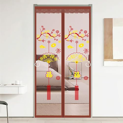Magnetic Fly Screen Door for Patio Heavy Duty Hands Free Mesh Curtain with Powerful Magnets No Drilling Needed Easy Installation Keep Bugs Out Auspicious Design W100H200