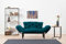 Dmora - 2-Sitzer SchlafsofaZeeusis, Verwandelbares Sofa, Lineare Stoffstruktur, Schlafsessel mit Stauraum, 155x70 h85 cm, Hellblau