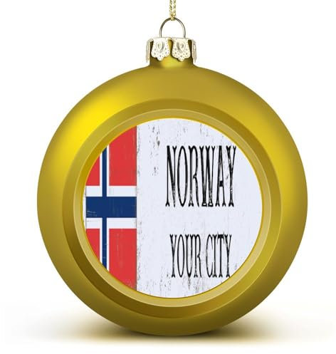 Personalisierte Weihnachtskugeln mit Stadtnamen, Norwegen, Weihnachtsdekoration, Baumkugeln für Urlaub, Hochzeit, Party, Dekoration, hängende Kugeln, Baumschmuck