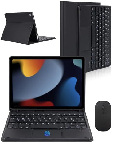 Nsyee 10.2 & 10.5 inch Keyboard Case with Touchpad and Mouse, Bluetooth Keyboard and Wireless Mouse for 10.2 Inch 9th 2021/8th 2020/7th Generation 2019, iPad Air 3 2019, 10.5 Inch iPad Pro 2017