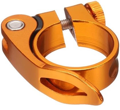 QUARKZMAN Fahrradsattelstützklemme 31,8 mm Aluminiumlegierung Fahrrad-Schnellspanner-Sattelstützkragen für Durchmesser 27,2 bis 28,6 mm Fahrrad Mountainbike Rennrad Sattelstützrohr, Gold