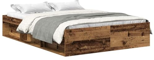 vidaXL Bettgestell ohne Matratze Altholz-Optik 120x190cm Holzwerkstoff