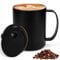 HWSWSH 400ml Kaffeebecher, Edelstahl Thermotasse mit Henkel und Schiebedeckel, 6 Stunden Thermosbecher, Isolierbecher, Campingbecher, Edelstahlbecher, Kaffee Becher für heißes und kaltes Wasser, Tee