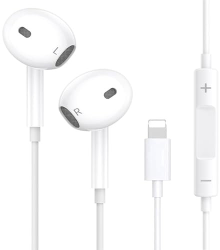 Cuffie per iPhone,Cuffie In-ear iPhone con filo Hi-Fi Stereo Auricolari,Earphones con cancellazione del rumore Microfono e Controllo del Volume,Compatibile con iPhone 11/11 Pro/12/14/14 Pro/8/7/XR/XS
