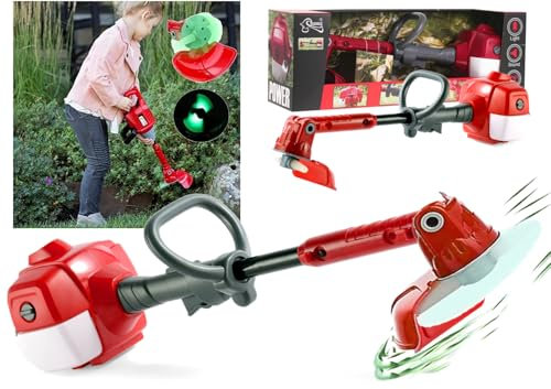 Desbrozadora extensible cortacésped juguete extensible con herramientas de trabajo para niños con luces y sonidos