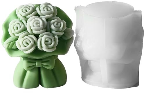 Vuggdt Kerzenformen Blumenstrauß | Seifenform – 3D- -Silikonformen für Kerzenherstellung, Harz, Aromatherapie, Gips, Wachs, Ton, Handwerk