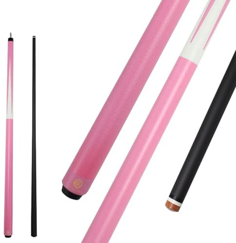 Taco de billar de fibra de carbono, 58 pulgadas, cabeza de 12,4 mm, suministros de billar 1/2 junta, hecho a mano, adecuado para ocho negros, nueve bolas, 538.6-567.0 g, rosa