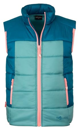 Trollkids Hardanger Polyfibre Weste Aqua Haze/Harbour Blue, Gr. 140