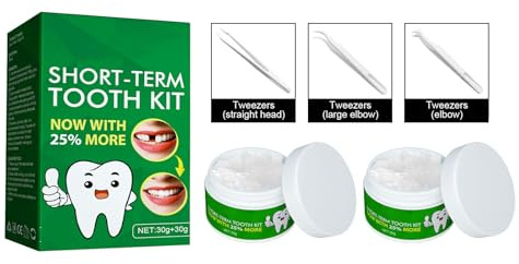Temporary Temporäre Zahnreparaturset, Formbare Gefälschte Zähne Temporäres Fake Teeth Replacement Kit, Temporäre Zahnfüllung Reparatur Kit Für Temporäre Fixierung Füllung Fehlende Gebrochene Zähne