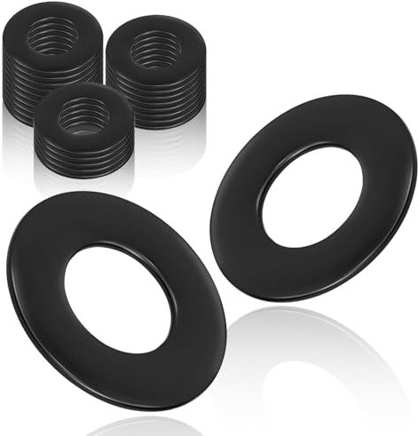 Arandelas Acero Inoxidable M5, 25 Piezas Arandela Plana M5 Grande Negro Redondas de Metalicas A2 V2A para Tuercas Tornillos Sujetadores y Pernos, 5 x 10 x 1 mm