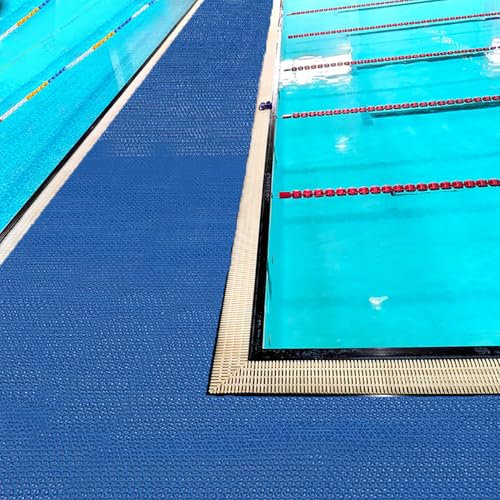 LONGSAND Tappetino Pavimenti PVC per Il drenaggio Stuoie vuote Commerciali della Maglia Antisdrucciolevole 0,22'' tappeti Spruzzi Resistenti Spessi per Piscina Doccia Ristorante,Blu,0.9×3M