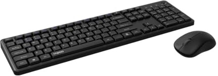 Rapoo Bluetooth Tastatur mit Maus Set Kabellos Leise 8150M QWERTZ Wireless Silent Computertastatur Mouse Schnurlos Funktastatur Full Size Devices PC Dunkelgrau