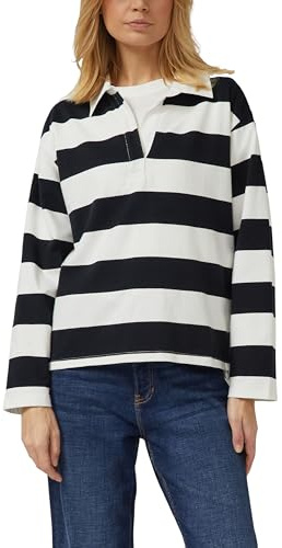 s.Oliver Gestreiftes Baumwoll-Shirt mit Hemdkragen