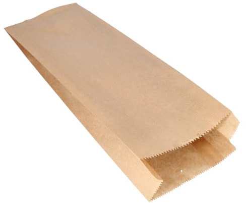 1000 Papierfaltenbeutel gefädelt Kraftpapier 42 cm x 15 cm x 7 cm braun Füllinhalt 3 kg