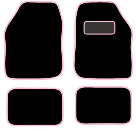 PRIME CAR MAT - Car Floor Mats for Universal Car or Van Tailored Heavy Duty Car Floor Mats 4PC Set Non Slip Carpet (PINK EDGING)