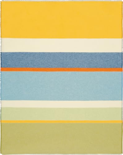 biederlack Plaid Fresh Stripe Baumwollmischung gelb/blau Größe 130x170 cm
