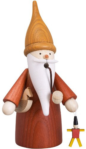 Seiffener Volkskunst | Räuchermännchen Erzgebirge Wichtel | 16 cm | erzgebirgische Holzkunst Weihnachten | 12313 | Spielzeugwichtel