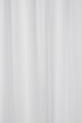 Croydex Plain White Textile Shower Curtain, 2000 x 2000mm | Water-Resistant Proseal Coated Fabric | Cling-Resistant Weighted Hem | Rust-Resistant Metal Eyelets | 100% Polyester