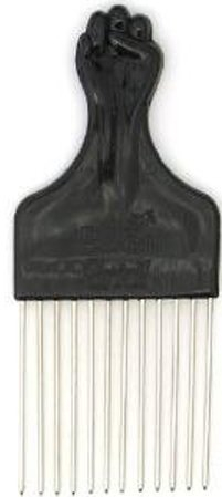 Afro Comb/Pick with Metal Forks and Plastic Handle