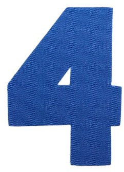 alles-meine.de GmbH Bügelbild amerikanische Zahl blau 10,1 cm hoch - Zahl 4 - Aufnäher Applikation blau