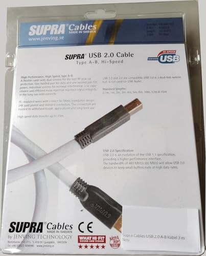 Supra Cables USB 2.0 A-B Kabel 3 m