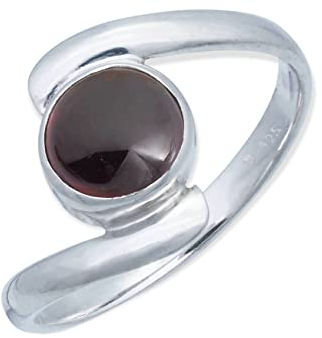 Ring 925 Silber Granat roter Stein Edelstein echt Silber Damen Sterling Silber Geschenk (MRG-003-02-(58))