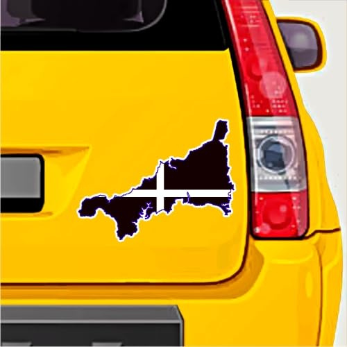 Vinyl-Aufkleber für die Stoßstange - Motiv: Cornwall-Flagge (England-GB) - 13 cm