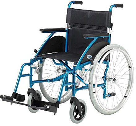 Days Swift Self Propelled Wheelchair, Lightweight Mobility Device for Elderly, Handicapped, and Disabled Users, Portable Wheelchair for Independence or Caretaker Convenience, Turquoise, 46cm