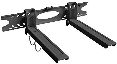 Mikrowellenhalterung Ausziehbar 32-52 cm für Küchengeräte Grill Mini Backofen inkl. Montagematerial - schwarz Modell: H75B