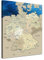 LANA KK - Premium Pinnwand Deutschlandkarte - Blue Ocean - Deutsch - in 80 x 120 cm, stabile Rückwand zum Pinnen inkl. Starterkit - Leinwand-Kunstdruck Wandbild Landkarte XXL