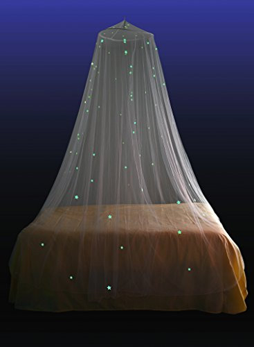 ledyoung Luxuriöses und elegantes Moskitonetz, Glow in Dark mit leuchtenden Sterne Betthimmel Net für Erwachsene, Babys, Outdoor Camping