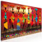 decomonkey Bilder Afrika Frau 150x50 cm 1 Teilig Leinwandbilder Bild auf Leinwand Wandbild Kunstdruck Wanddeko Wand Wohnzimmer Wanddekoration Deko oragne Mozaic Sonne