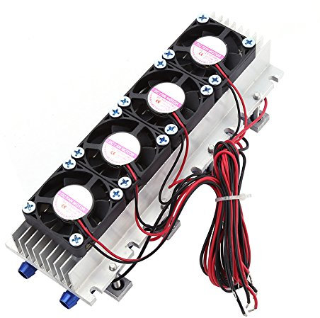 288W Refroidisseur Semi-conducteur d'Air Eau Réfrigération Refroidissement Thermostatique Sans Prise avec 4 Ventilateurs pour DIY Aquarium, Piscine, Appareils, Equipements