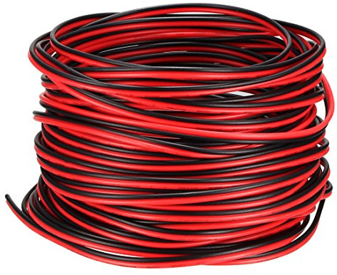 sourcing map Red Black Wire 2pin Extension Cable Cord 26 AWG Parallel Wire Tin Plated Copper 10M Length for LED Strip Light