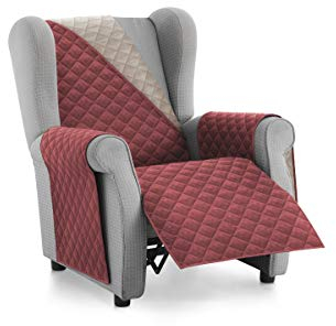Textil-home Sesselschoner Relax MALU, 1 Sitzer - Reversibel gepolsterter Sofaschutz. Farbe Rot
