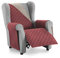 Textil-home Sesselschoner Relax MALU, 1 Sitzer - Reversibel gepolsterter Sofaschutz. Farbe Rot