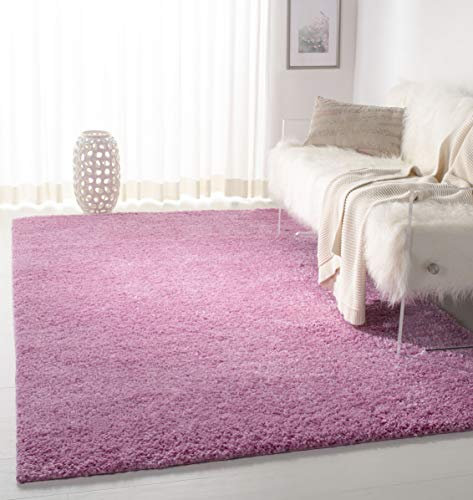 Safavieh Tapis Shaggy pour Salon, Salle à Manger, Chambre à Coucher - Collection August Shag - Poils Courts - Rose - 160 x 229 cm