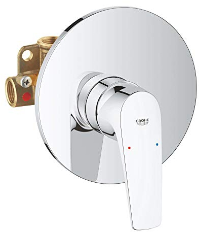 Grohe Start Flow, Grifo de ducha monomando (montaje empotrado,instalación oculta, menor consumo de agua, instalación rápida),cromo, 29116000