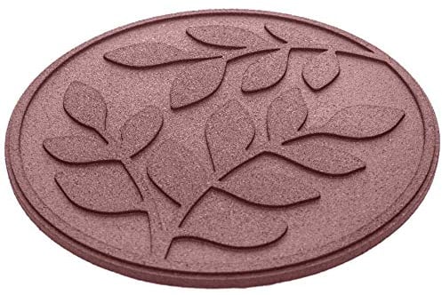 REVTIME Pietra da giardino in gomma con foglie di ulivo per casa, giardino, prato, confezione da 6, colore: rosso