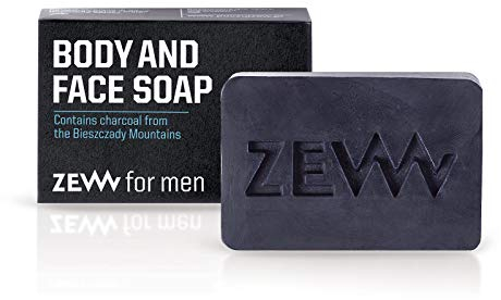 ZEW FOR MEN® natürliche Seife mit Aktivkohle für Körper und Gesicht, reinigt, pflegt, für den täglichen Gebrauch, Seife, 85 ml