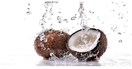 Tulup Peinture sur Verre trempé 140x70 décoration Murale Tableau Image - Noix De Coco Et Eau