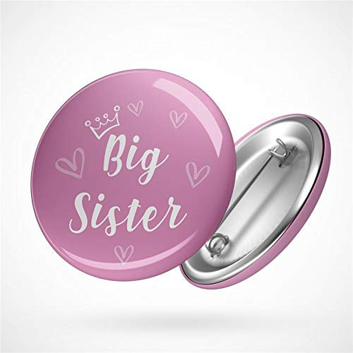 Huuraa Button Big Sister Geschenk Ansteck Pin Größe 59mm Big Sister Geschenkidee