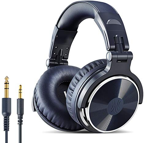 OneOdio - Auriculares cerrados, de DJ, para control y mezcla, de piel protegida, aislamiento acústico, movimiento giratorio de 90°, estéreo, portátiles, para cubrir las orejas