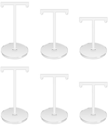 Yangfei 6 Pezzi Porta Orecchini Espositore per Orecchini Gioielli Espositore a Forma di T Acrilico Supporto per Orecchini Pendenti per Espositore per gioielleria Casa(Altezza: 8.5cm/10cm/12.5cm)