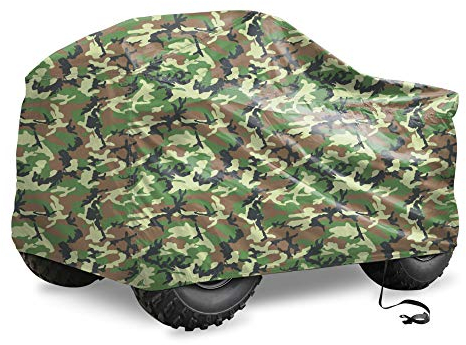 X AUTOHAUX M(145 * 85 * 98cm)Quad ATV Abdeckplane Fahrzeug Abdeckung Schutz Cover Tarnung Silber für ATV Quad Fahrrad für Geländefahrzeuge
